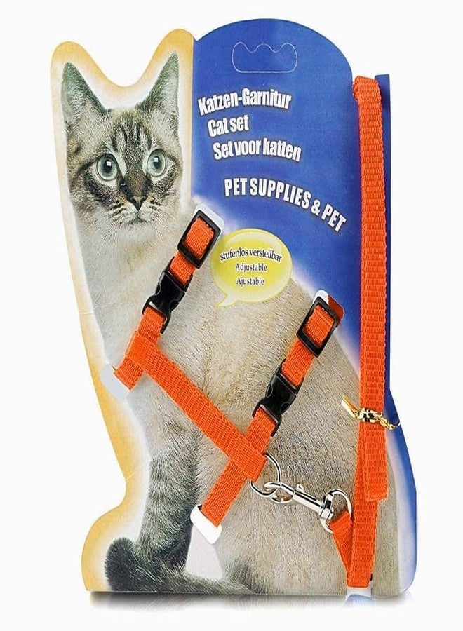 KittuPet Kitten Cat Harness and Leash & Collar for Walking Escape Proof Adjustable Vest (Orange) - Image 3